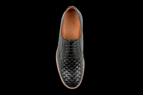 Top Grain Leather Black Derby Sneaker With Elegant Design